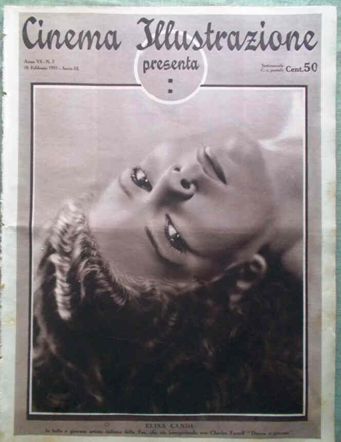 CINEMA ILLUSTRAZIONE magazine side cover Issue 7 18 February 1931