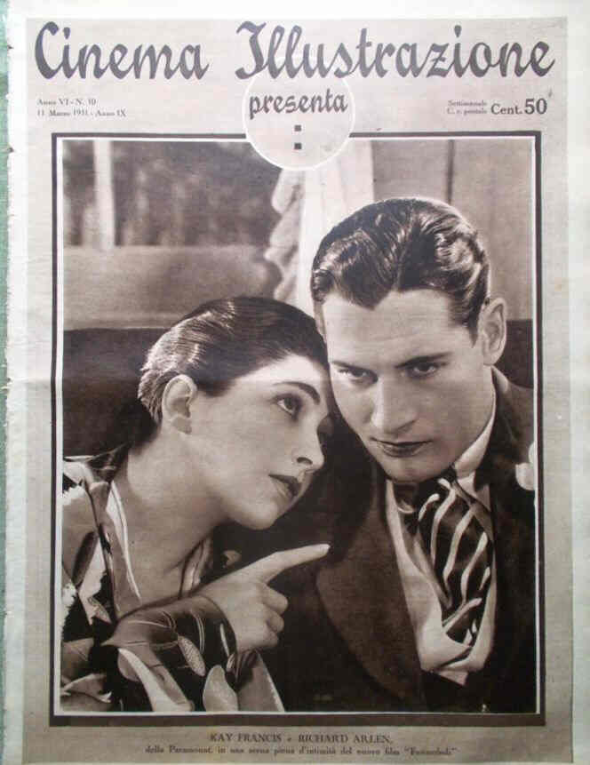 CINEMA ILLUSTRAZIONE magazine side cover Issue 10 11 March 1931