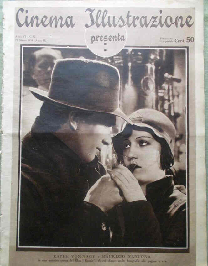 CINEMA ILLUSTRAZIONE magazine side cover Issue 12 25 March 1931