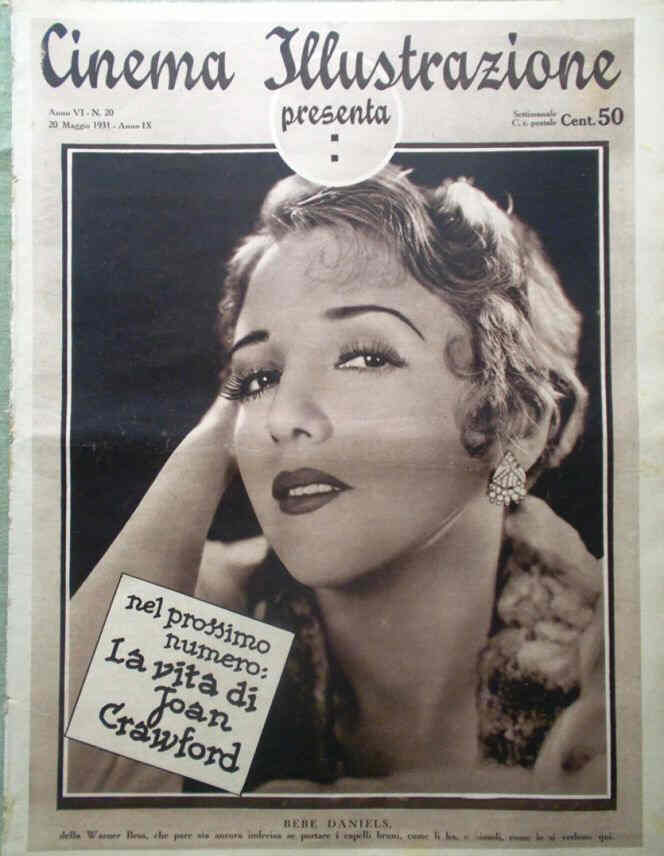 CINEMA ILLUSTRAZIONE magazine side cover Issue 20 20 May 1931
