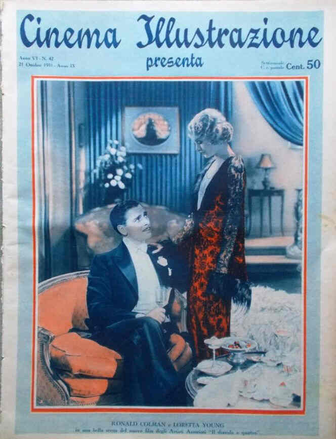 CINEMA ILLUSTRAZIONE magazine side cover Issue 42 21 October 1931