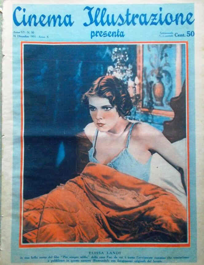 CINEMA ILLUSTRAZIONE magazine side cover Issue 50 16 December 1931