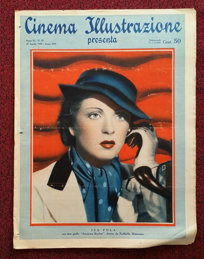 CINEMA ILLUSTRAZIONE magazine side cover Issue 18 29 April 1936