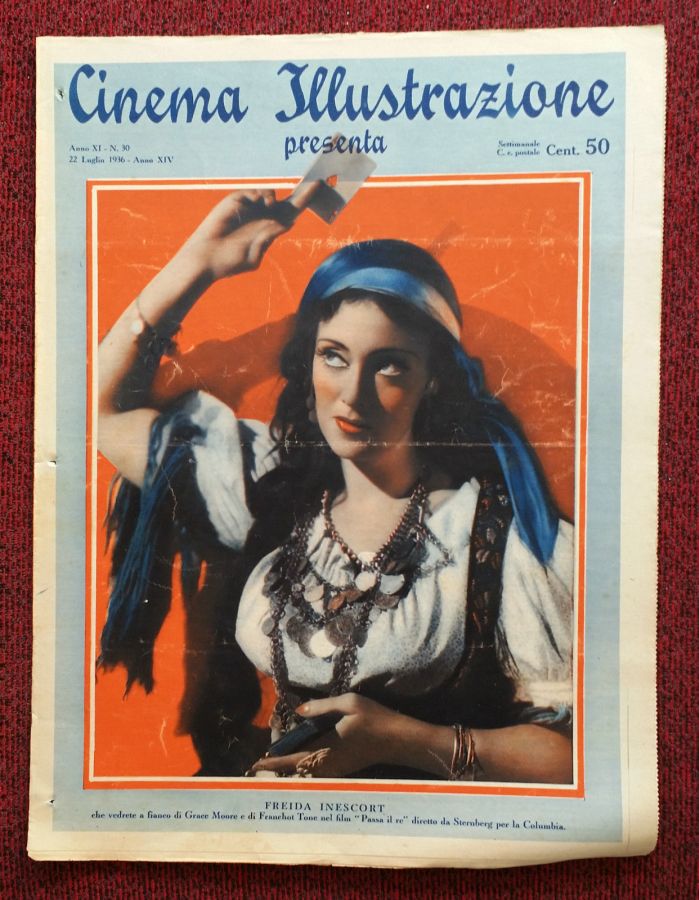 CINEMA ILLUSTRAZIONE magazine side cover Issue 30 22 July 1936