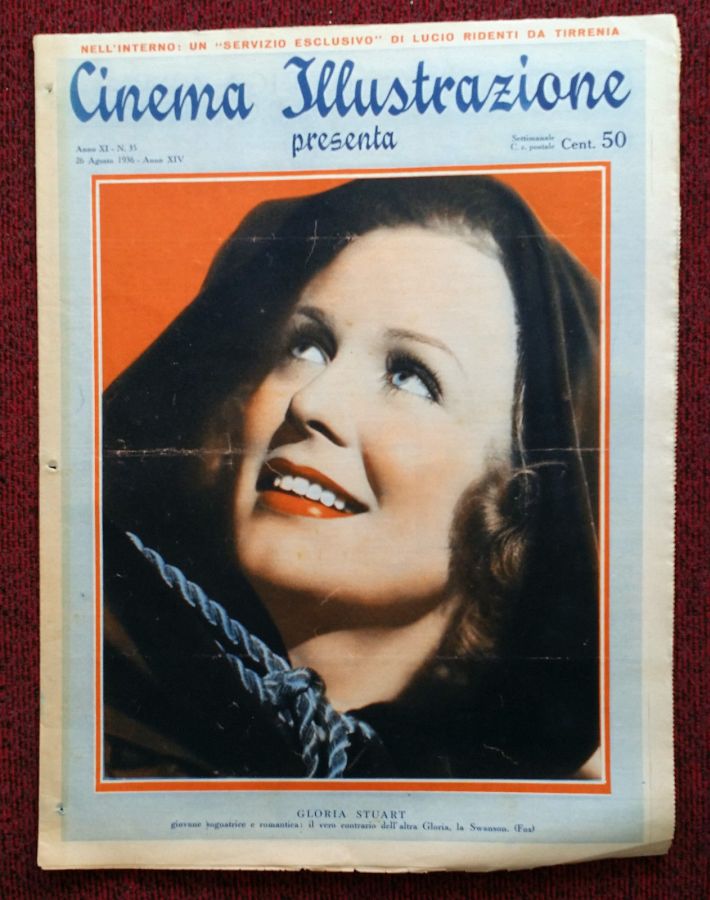 CINEMA ILLUSTRAZIONE magazine side cover Issue 35 26 August 1936