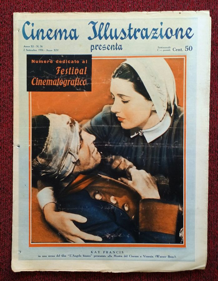 CINEMA ILLUSTRAZIONE magazine side cover Issue 36 2 September 1936