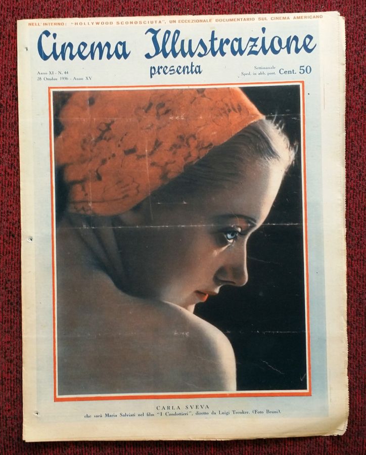 CINEMA ILLUSTRAZIONE magazine side cover Issue 44 28 October 1936