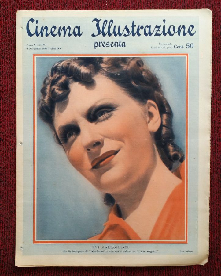 CINEMA ILLUSTRAZIONE magazine side cover Issue 45 4 November 1936
