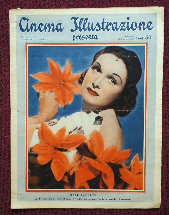 CINEMA ILLUSTRAZIONE magazine side cover Issue 30 28 July 1937