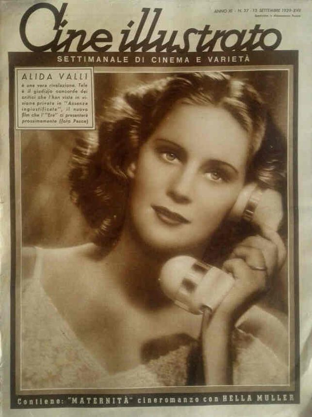 CINE ILLUSTRATO magazine side cover Issue 37 13 September 1939