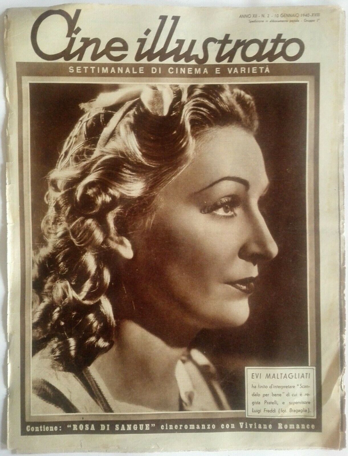 CINE ILLUSTRATO magazine side cover Issue 2 10 January 1940