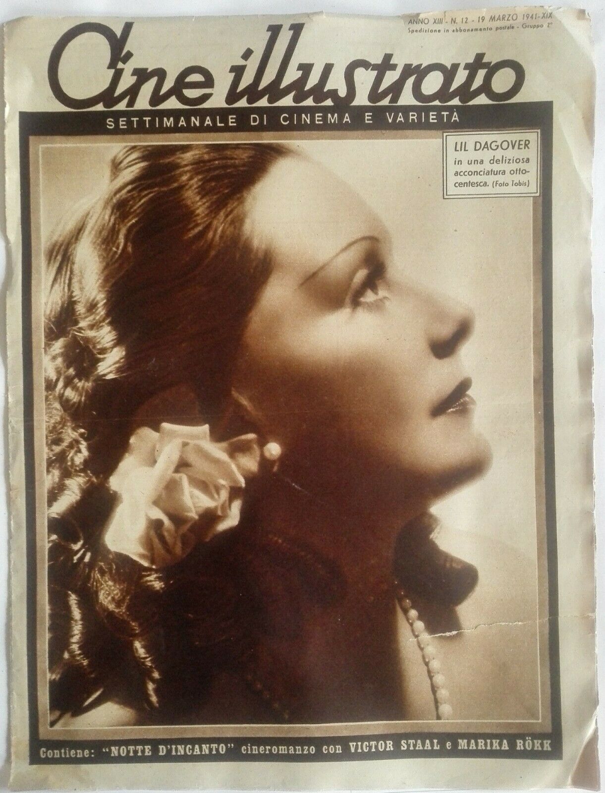 CINE ILLUSTRATO magazine side cover Issue 12 19 March 1941