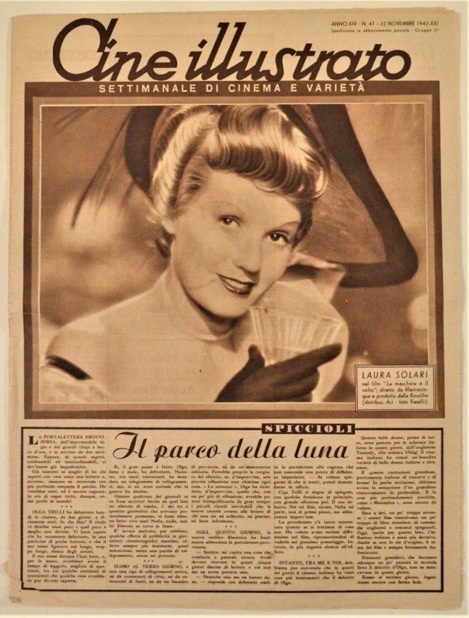 CINE ILLUSTRATO magazine side cover Issue 47 22 November 1942