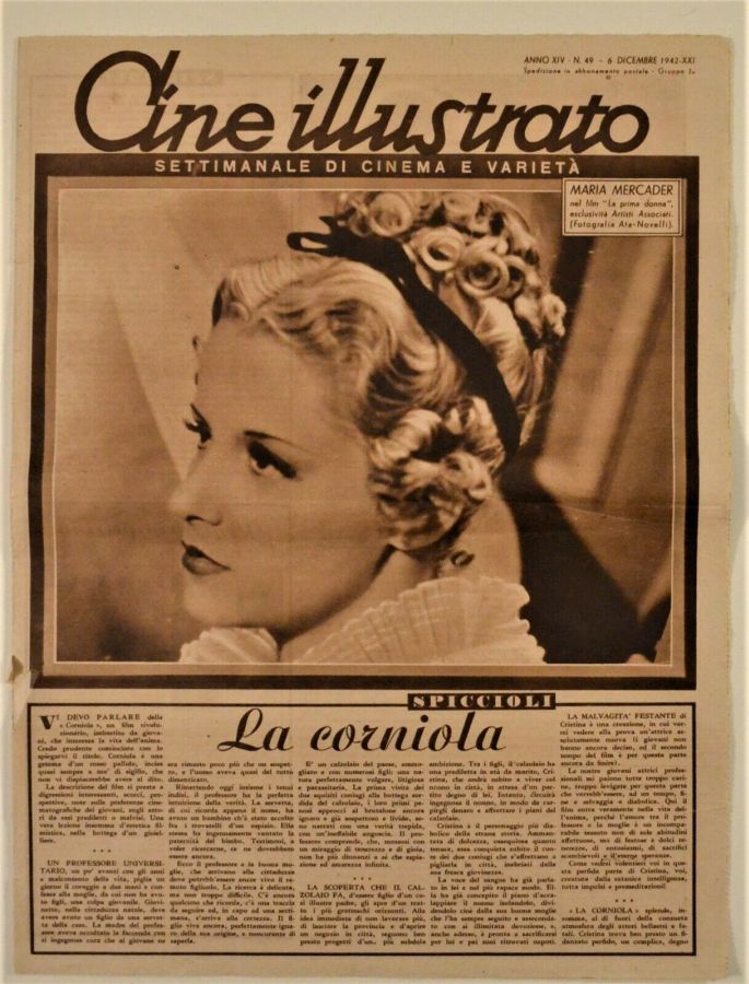 CINE ILLUSTRATO magazine side cover Issue 49 6 December 1942
