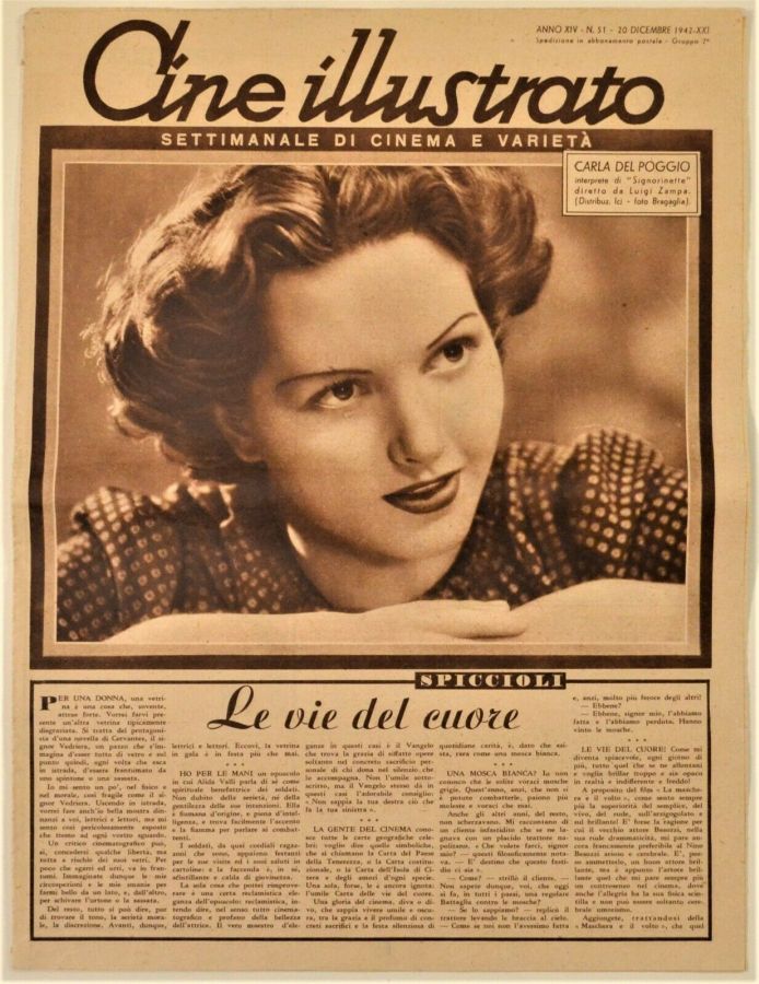CINE ILLUSTRATO magazine side cover Issue 51 20 December 1942