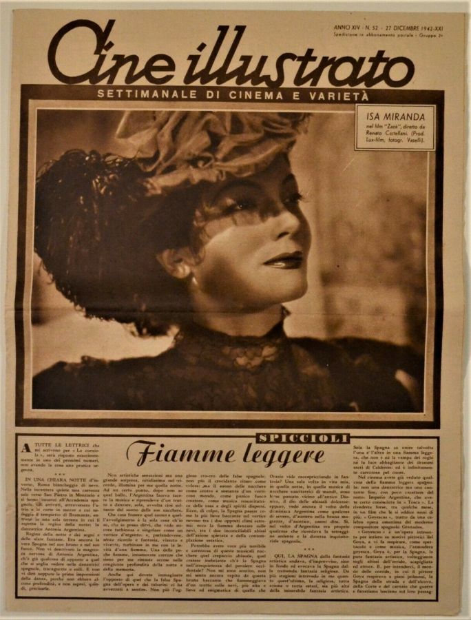 CINE ILLUSTRATO magazine side cover Issue 52 27 December 1942
