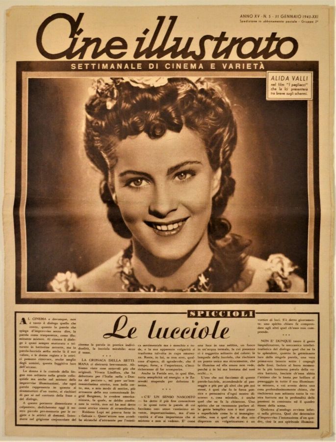 CINE ILLUSTRATO magazine side cover Issue 5 31 January 1943