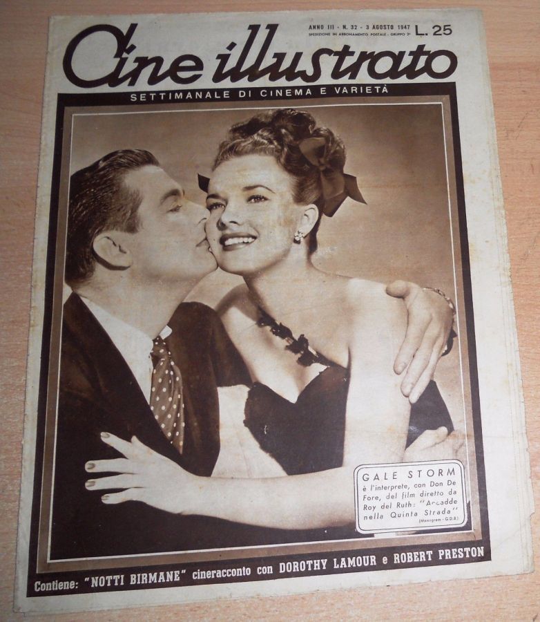CINE ILLUSTRATO magazine side cover Issue 32 3 August 1947