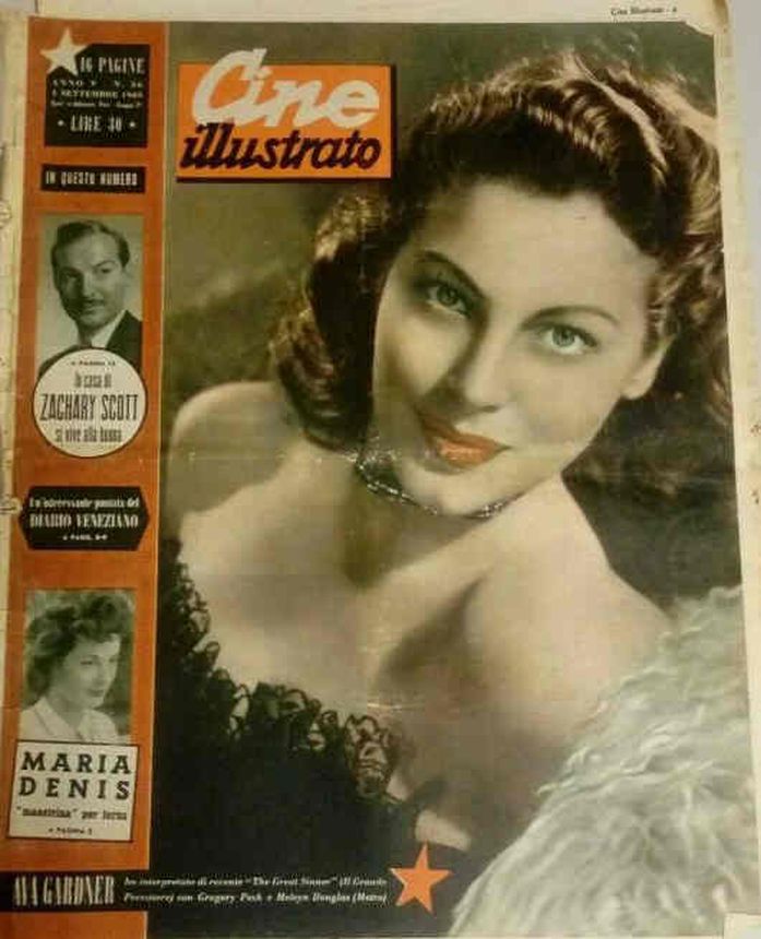 CINE ILLUSTRATO magazine side cover Issue 36 4 September 1949