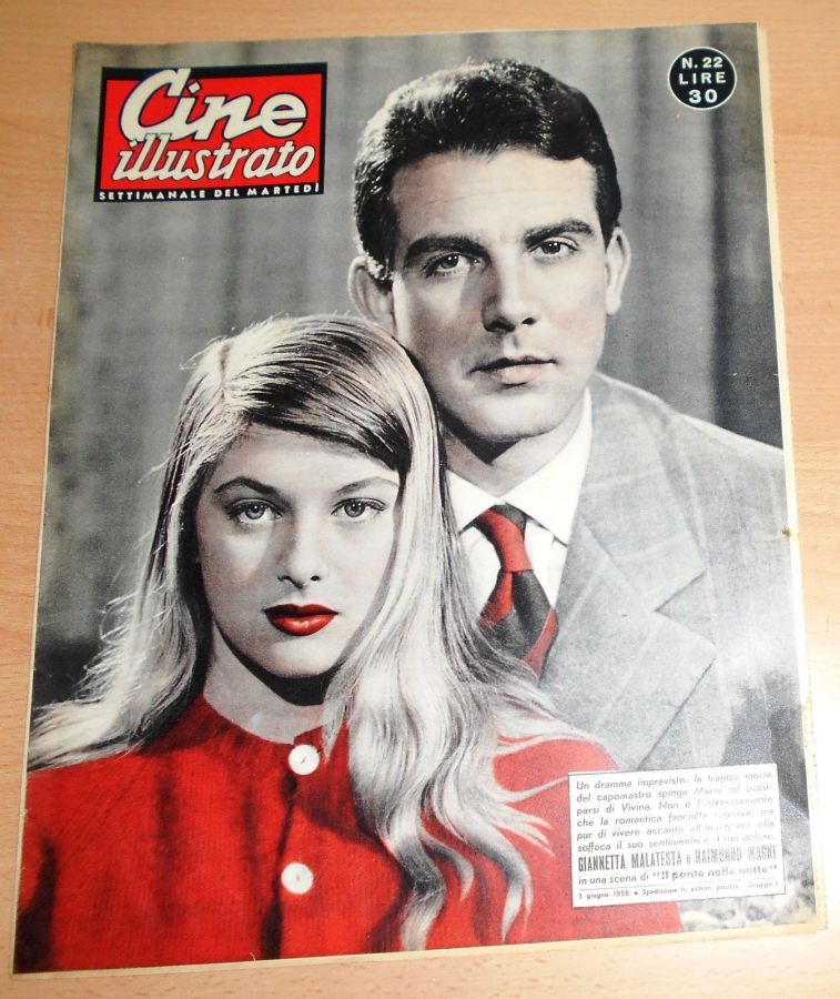 CINE ILLUSTRATO magazine side cover Issue 22 1 June 1958