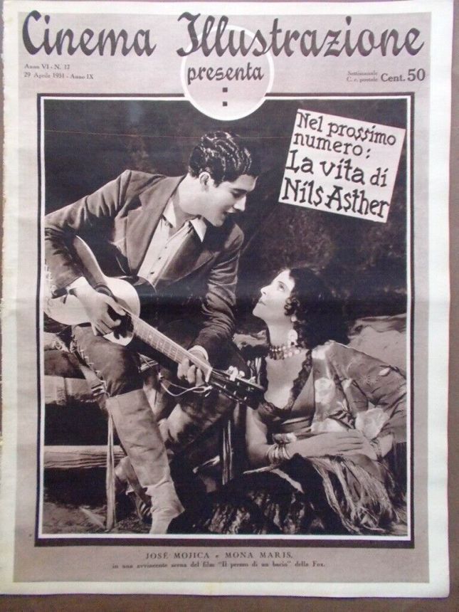 CINEMA ILLUSTRAZIONE magazine side cover Issue 17 29 April 1931