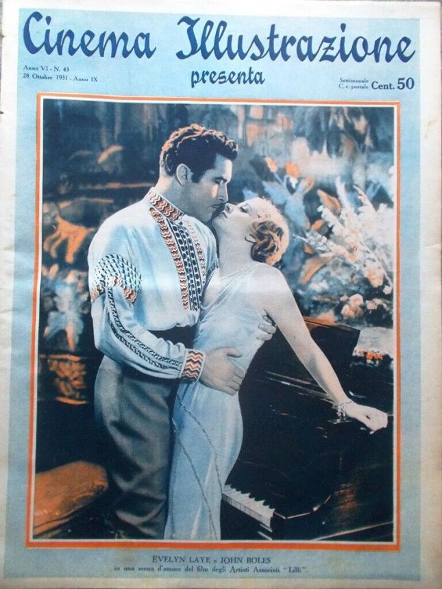 CINEMA ILLUSTRAZIONE magazine side cover Issue 43 28 October 1931