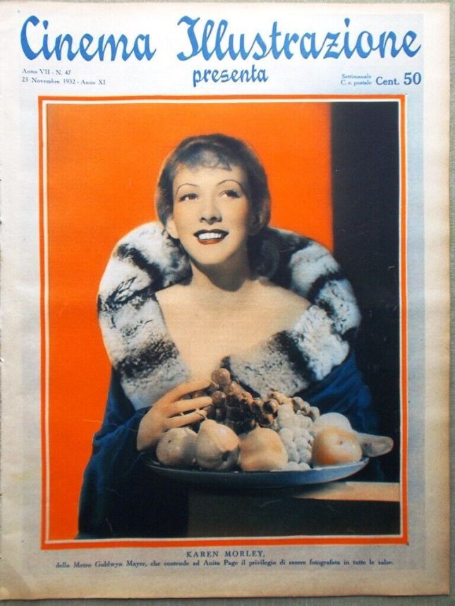CINEMA ILLUSTRAZIONE magazine side cover Issue 47 23 November 1932