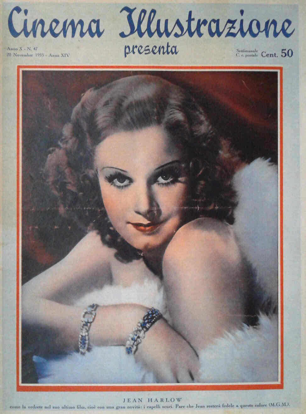 CINEMA ILLUSTRAZIONE magazine side cover Issue 47 20 November 1935