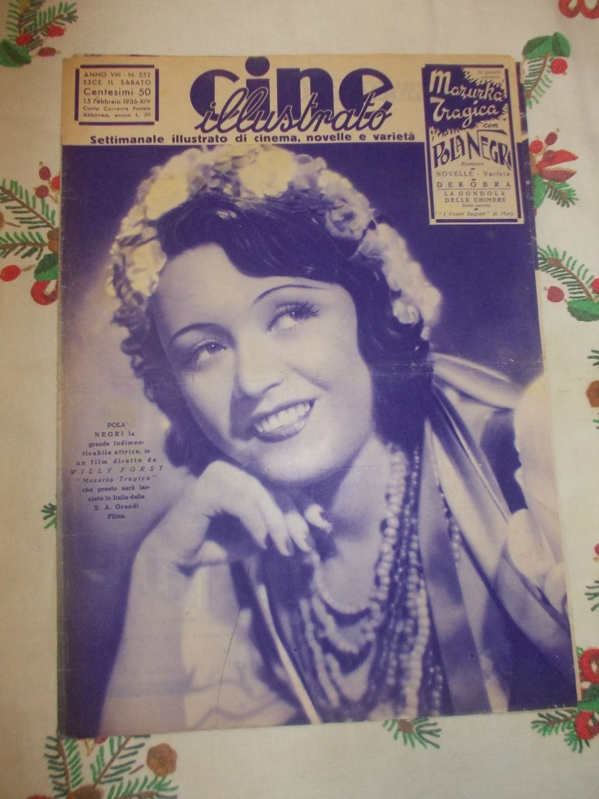 CINE ILLUSTRATO magazine side cover Issue 552 15 February 1936