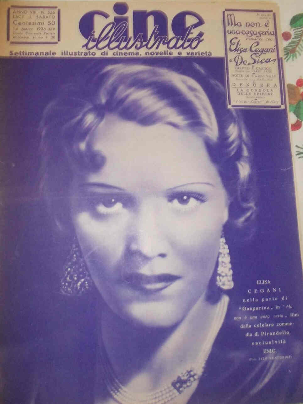 CINE ILLUSTRATO magazine side cover Issue 556 14 March 1936