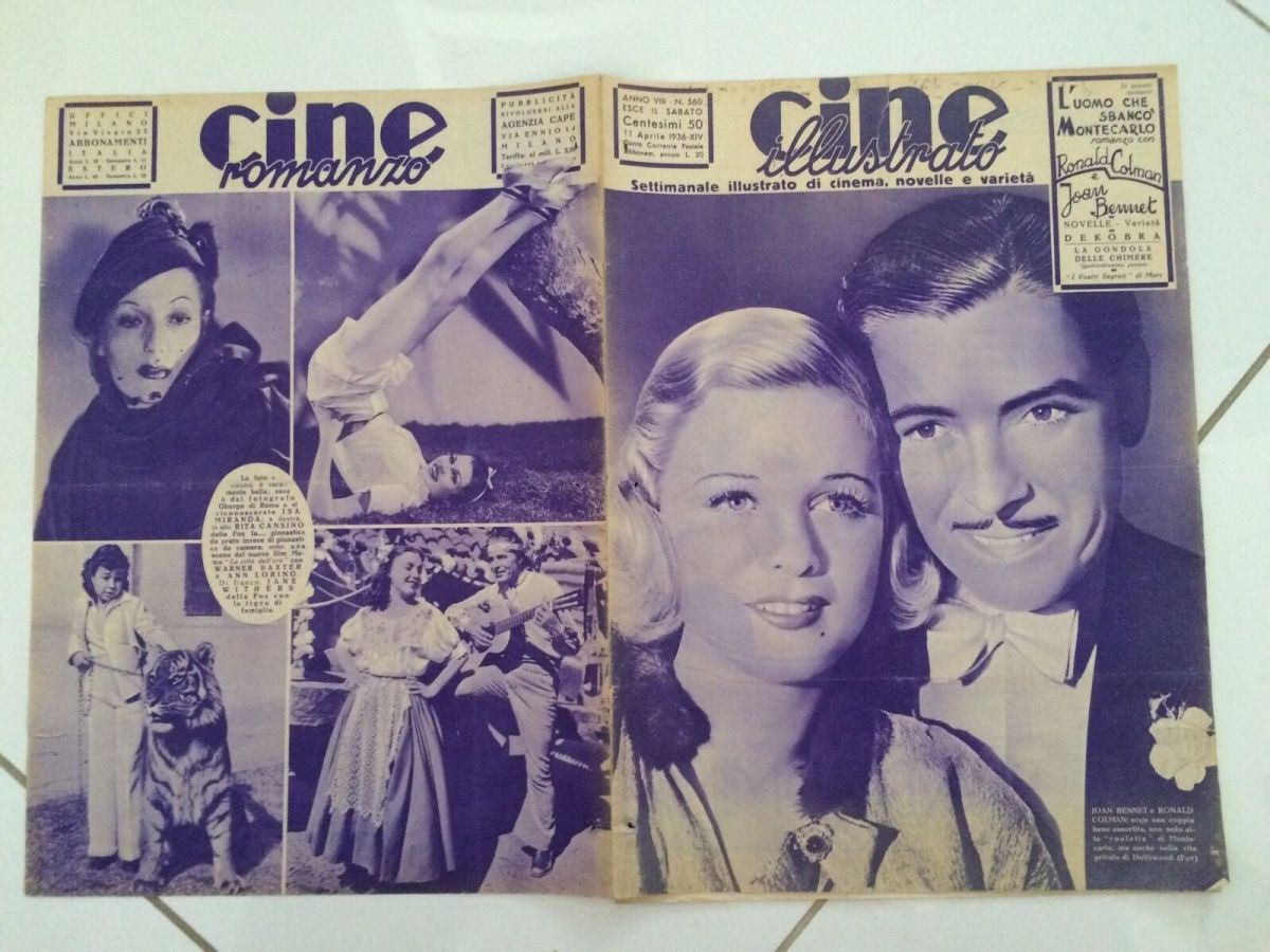 CINE ILLUSTRATO magazine side cover Issue 560 11 April 1936