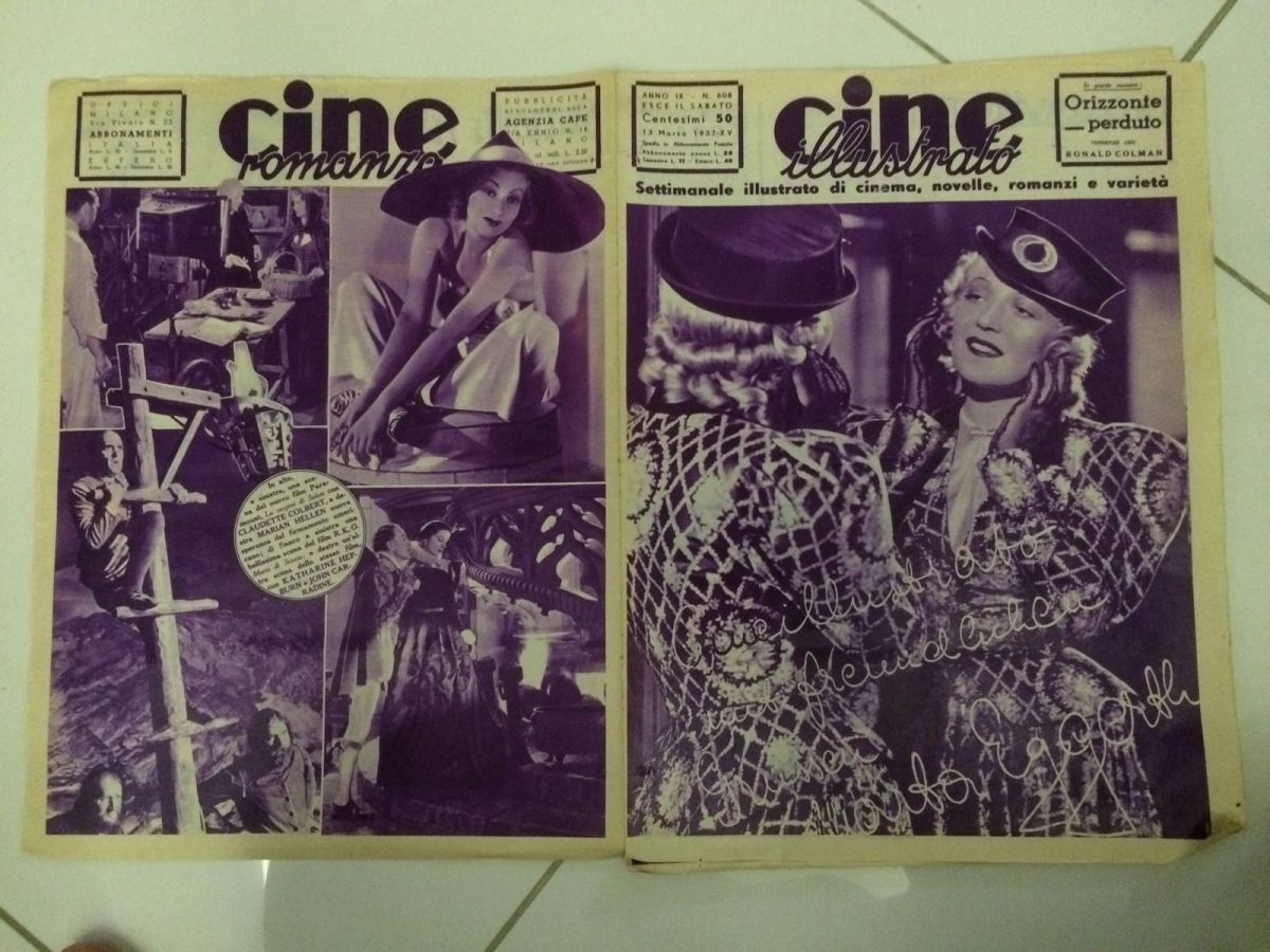 CINE ILLUSTRATO magazine side cover Issue 608 13 March 1937