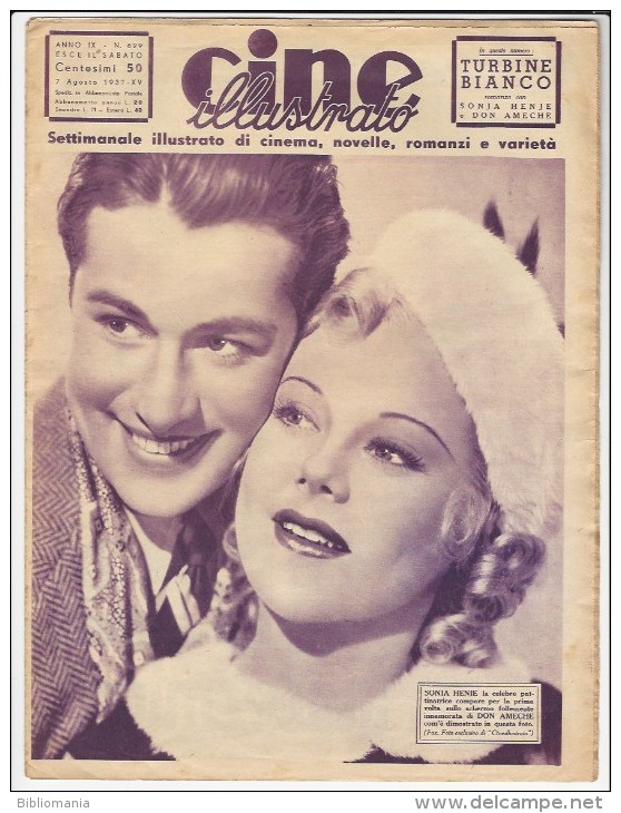 CINE ILLUSTRATO magazine side cover Issue 629 7 August 1937