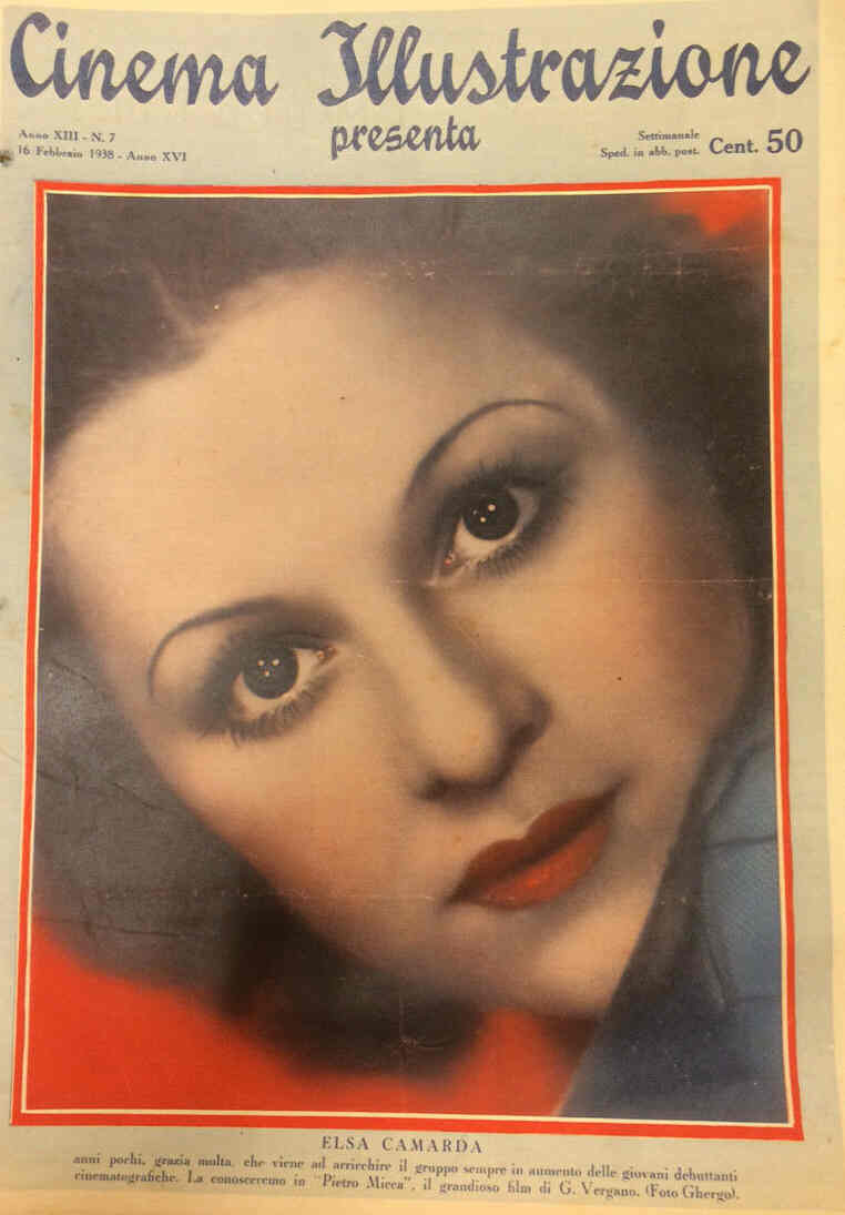 CINEMA ILLUSTRAZIONE magazine side cover Issue 7 16 February 1938