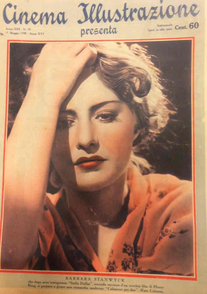 CINEMA ILLUSTRAZIONE magazine side cover Issue 19 11 May 1938