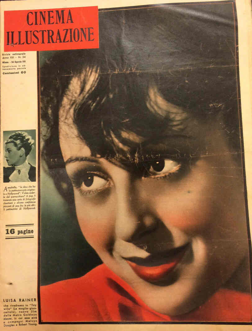 CINEMA ILLUSTRAZIONE magazine side cover Issue 34 24 August 1938