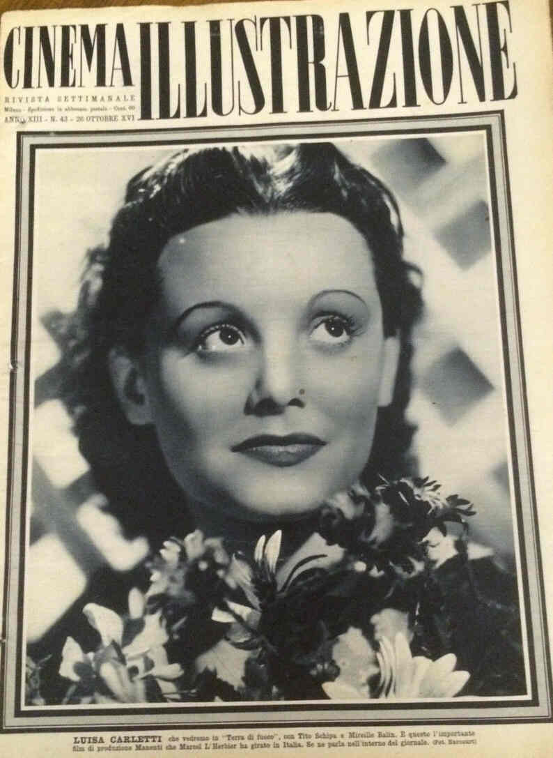 CINEMA ILLUSTRAZIONE magazine side cover Issue 43 26 October 1938