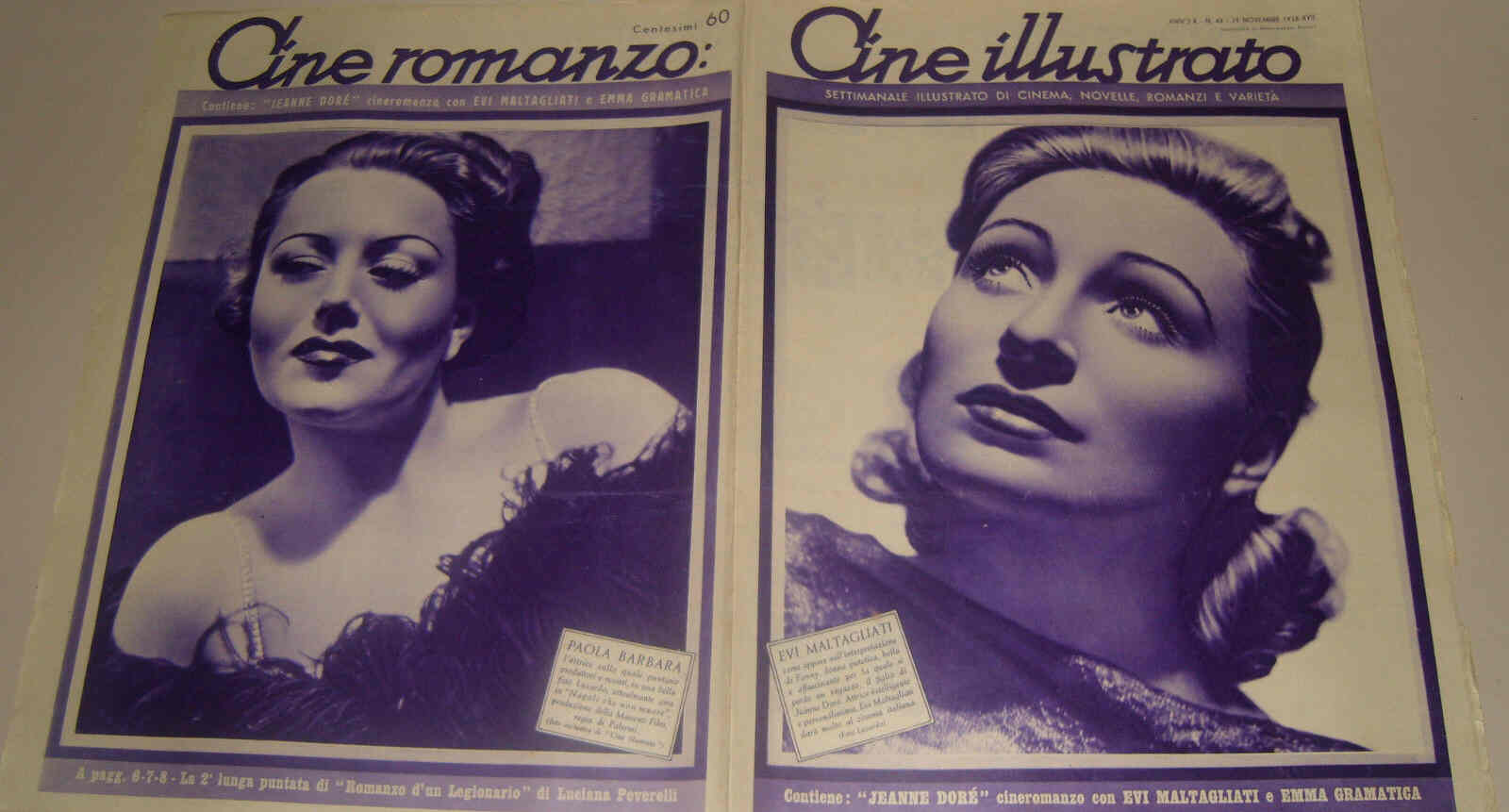 CINE ILLUSTRATO magazine side cover Issue 48 29 November 1938