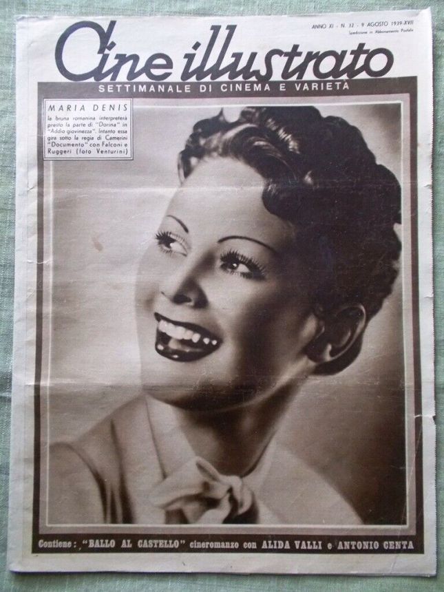 CINE ILLUSTRATO magazine side cover Issue 32 9 August 1939