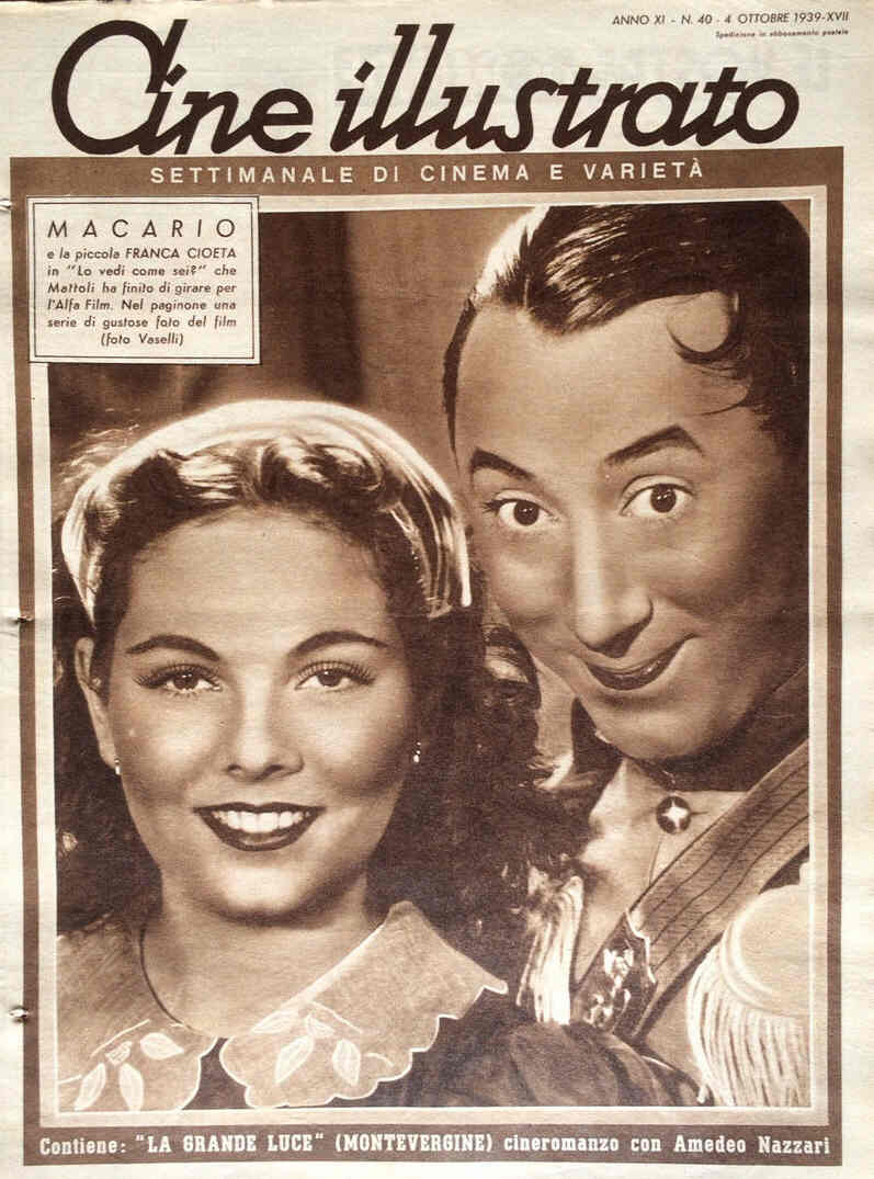CINE ILLUSTRATO magazine side cover Issue 40 4 October 1939