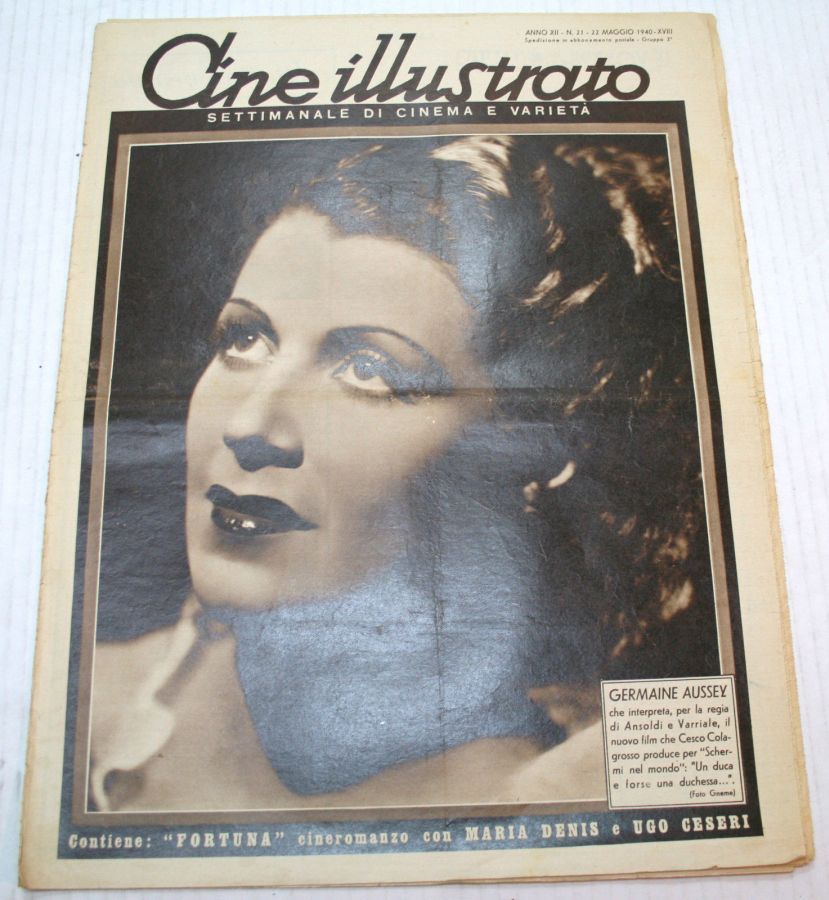 CINE ILLUSTRATO magazine side cover Issue 21 22 May 1940