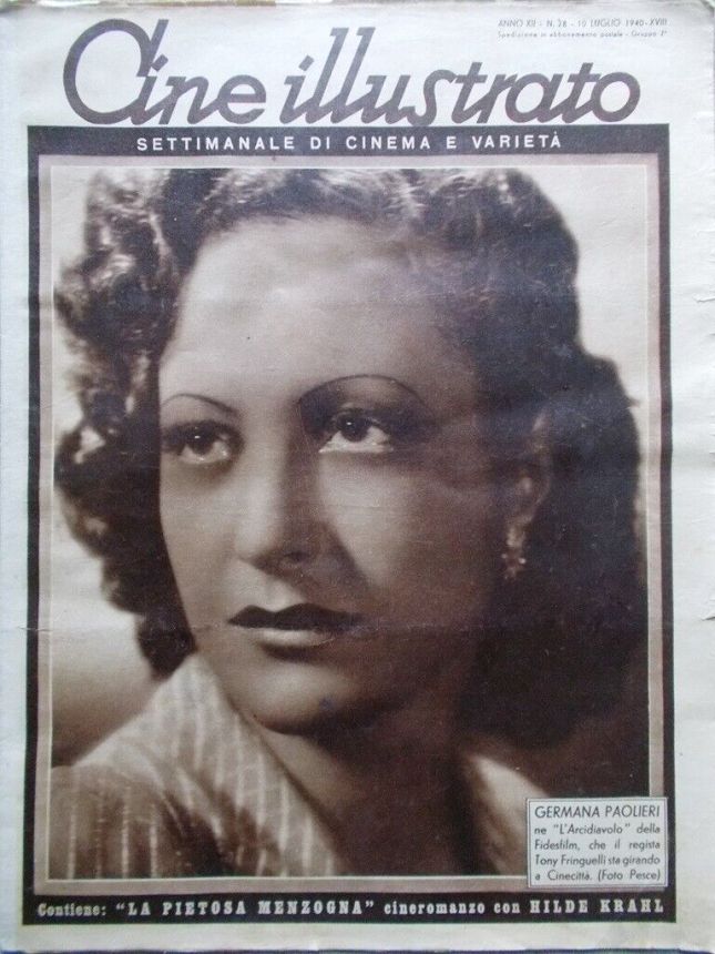 CINE ILLUSTRATO magazine side cover Issue 34 10 July 1940