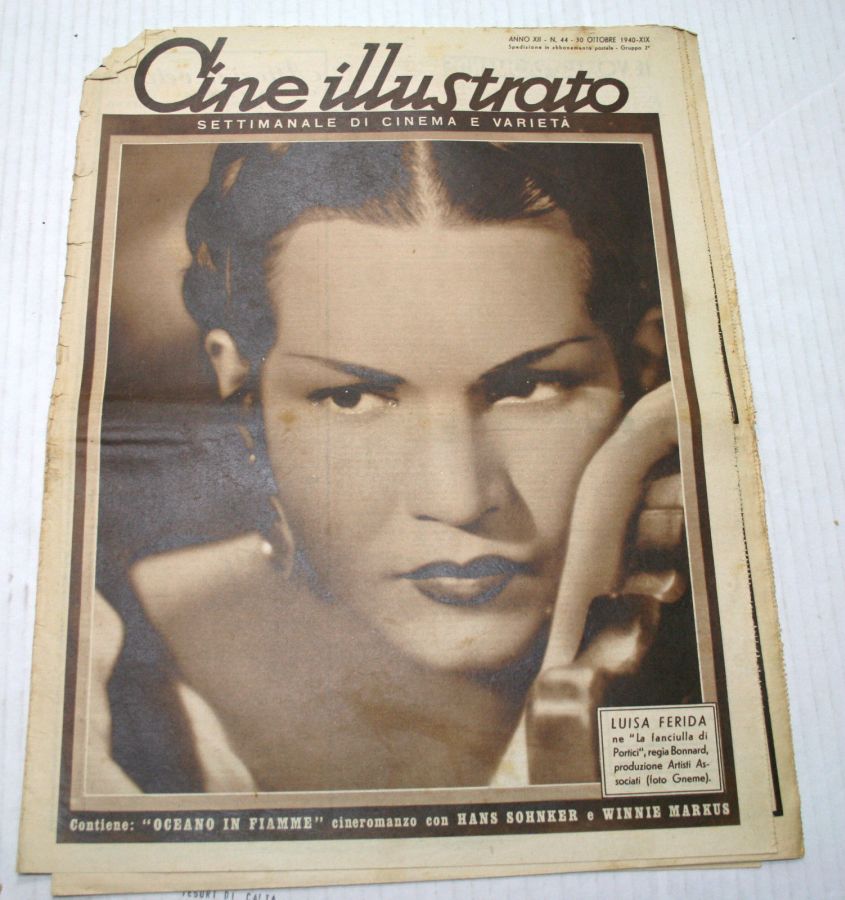 CINE ILLUSTRATO magazine side cover Issue 44 30 October 1940