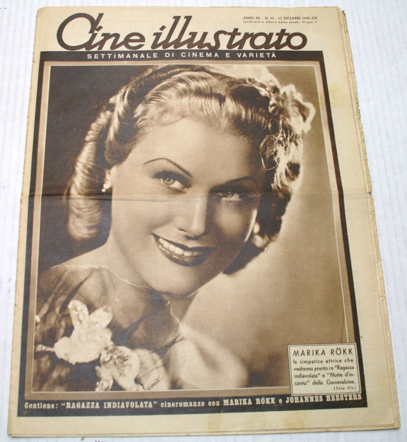 CINE ILLUSTRATO magazine side cover Issue 52 25 December 1940