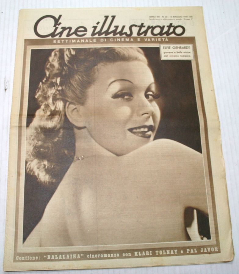 CINE ILLUSTRATO magazine side cover Issue 20 14 May 1941