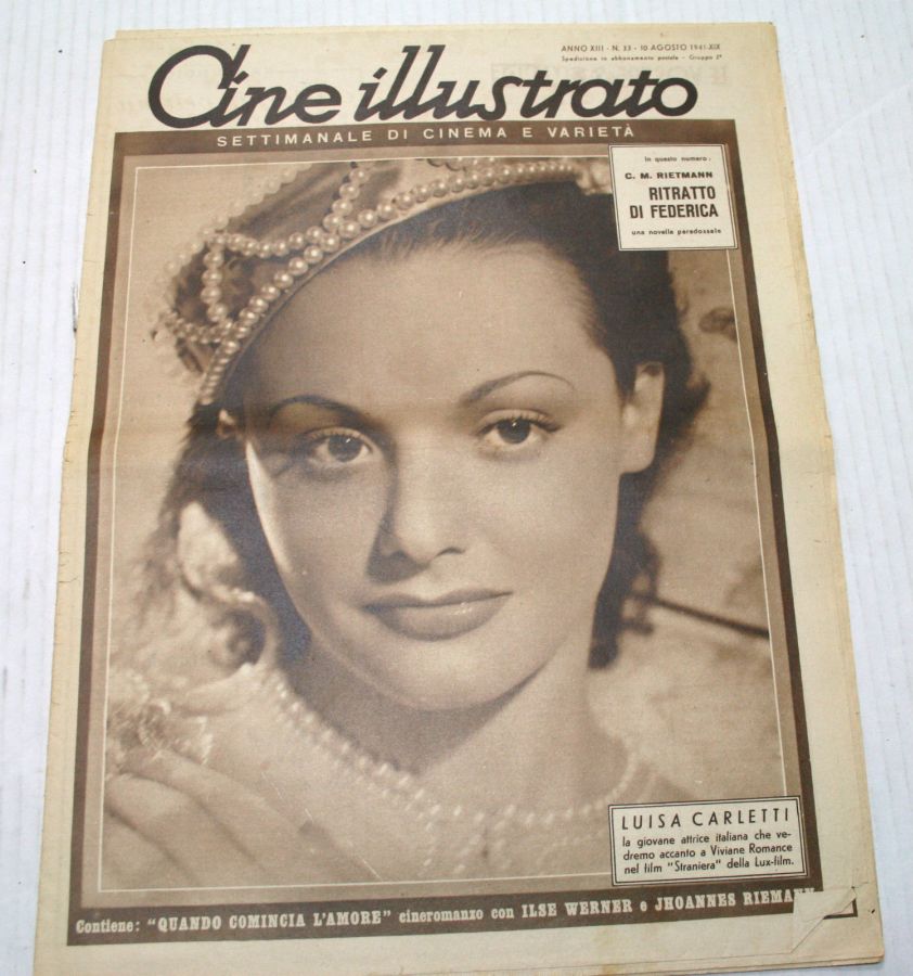 CINE ILLUSTRATO magazine side cover Issue 33 10 August 1941