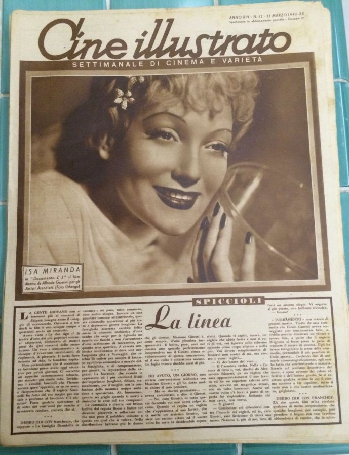 CINE ILLUSTRATO magazine side cover Issue 12 22 March 1942