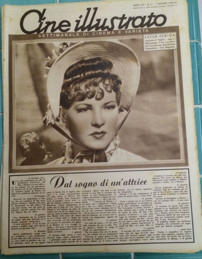 CINE ILLUSTRATO magazine side cover Issue 23 7 June 1942