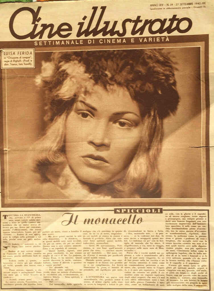CINE ILLUSTRATO magazine side cover Issue 39 27 September 1942
