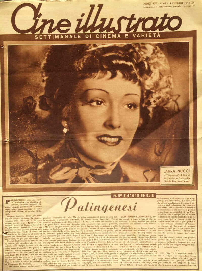 CINE ILLUSTRATO magazine side cover Issue 40 4 October 1942